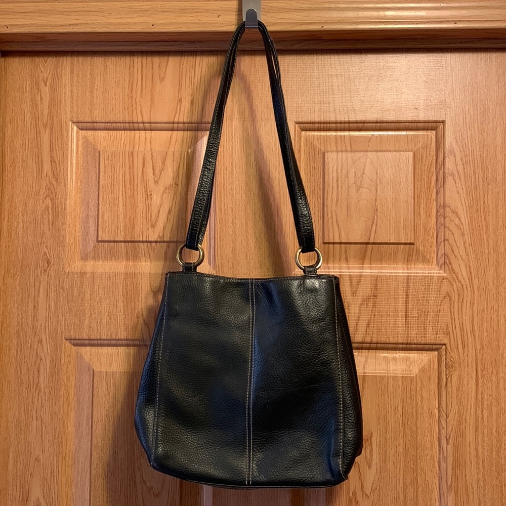 St. John’s Bay Leather Bag — Black — Shoulder or Crossbody